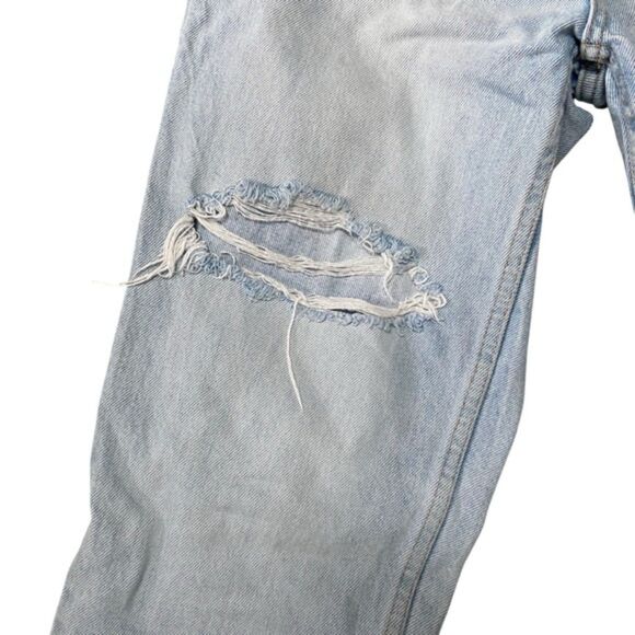 Zara Lightwash Boyfriend Distressed Straight Leg Mom Jeans Size 6 - Picture 3 of 9